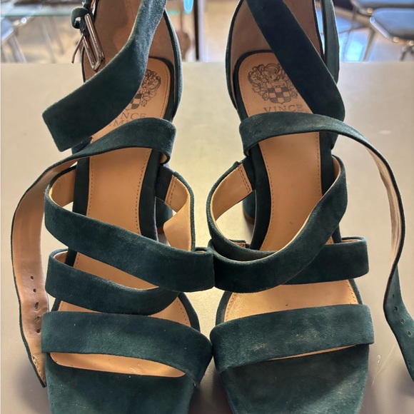 Vince Camuto Dark Teal  Suede Heels - Picture 1 of 12